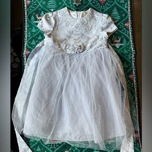 Jessica McClintock Girls Silver Glitter Holiday Dress 2T